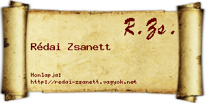 Rédai Zsanett névjegykártya